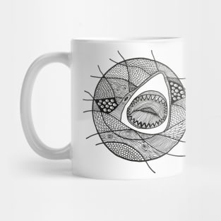 Shark attack black graphic Mug